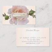 Carte De Visite Elégant Moderne, Fleur Rose, Brosse (Devant / Derrière)