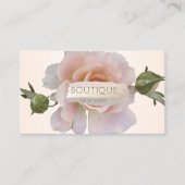 Carte De Visite Elégant Moderne, Fleur Rose, Brosse (Devant)
