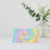 Carte De Visite Elégant Moderne Fleurs Whisk Tie Dye (Debout devant)