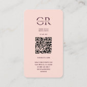 Carte De Visite Élégant Moderne Floral Botanique G Rose (Dos)