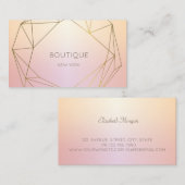 Carte De Visite Elégant moderne géométrique, brillant (Devant / Derrière)