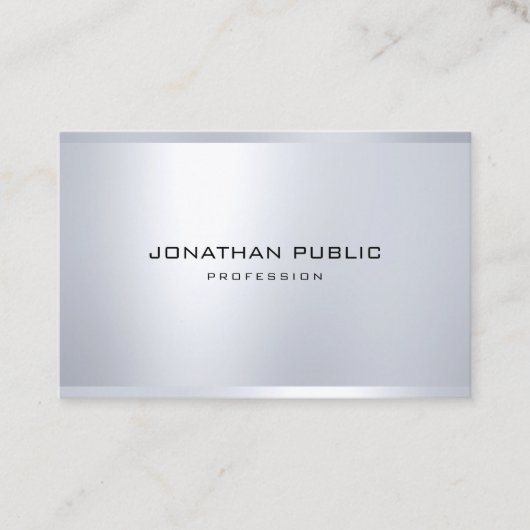 Carte De Visite Élégant Moderne Glamour Argent Look élégant (Devant)