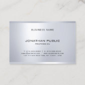 Carte De Visite Élégant Moderne Glamour Argent Look élégant (Dos)