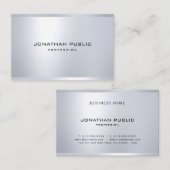 Carte De Visite Élégant Moderne Glamour Argent Look élégant (Devant / Derrière)