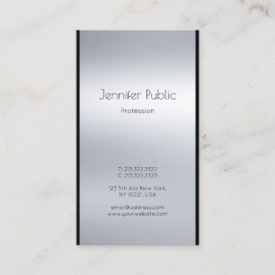 Carte De Visite Elégant Moderne Glamour Design Argent Luxe