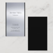 Carte De Visite Elégant Moderne Glamour Design Argent Luxe (Devant / Derrière)