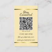 Carte De Visite Elegant moderne Gold Heart Photo QR Code Modèle (Dos)