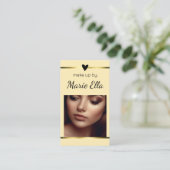 Carte De Visite Elegant moderne Gold Heart Photo QR Code Modèle (Debout devant)