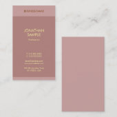 Carte De Visite Élégant moderne Gold Nom de texte Modèle Vertical (Devant / Derrière)