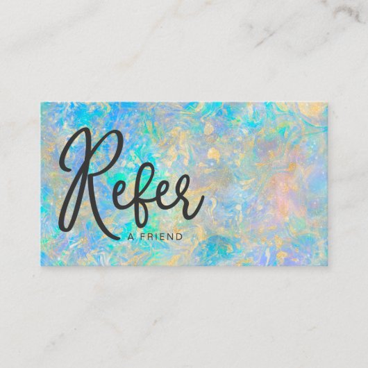 Carte De Visite Elégant Moderne Gold Opal Pierre de référence (Devant)