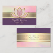 Carte De Visite Élégant moderne Gold Stripe Lotus Zen (Devant / Derrière)