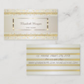 Carte De Visite Élégant moderne, Gratté, Confetti Or, Cadre Or (Devant / Derrière)