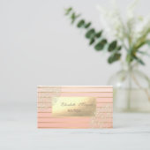 Carte De Visite Elégant Moderne, Grilles Or, Dentelle (Debout devant)