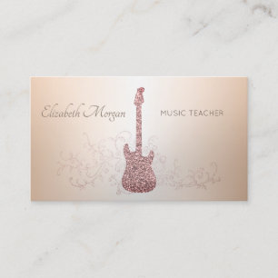 Carte De Visite Élégant Moderne, Guitare Brillante, Professeur de