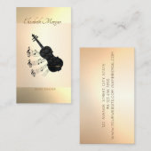 Carte De Visite Elégant Moderne, Guitare, Professeur de Musique (Devant / Derrière)