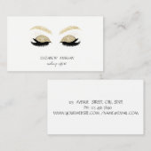 Carte De Visite Elégant Moderne, Lashes de Parties scintillant d'o (Devant / Derrière)