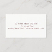 Carte De Visite Elégant moderne, Lèvres de diamant, Artiste de maq (Dos)