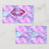 Carte De Visite Élégant moderne, Lèvres de Glitterie, Maquillage, (Devant / Derrière)