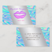 Carte De Visite Élégant Moderne Lèvres Professionnelles Holographi (Devant / Derrière)