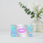 Carte De Visite Élégant Moderne Lèvres Professionnelles Holographi (Debout devant)