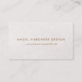 Carte De Visite Élégant moderne, Linge Beige Professionnel (Devant)
