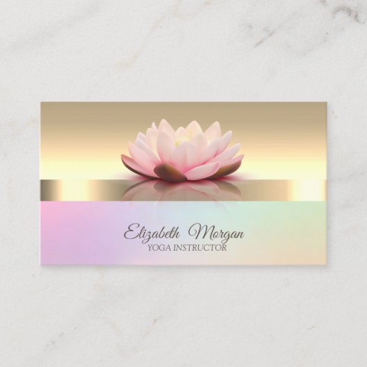 Carte De Visite Élégant Moderne Lotus Fleur Yoga Instructeur (Devant)