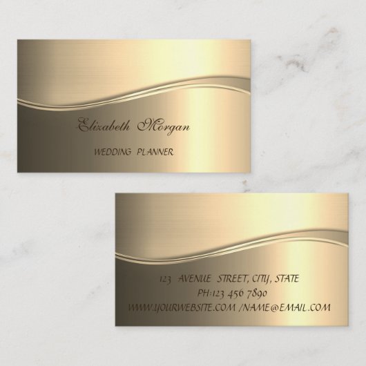 Carte De Visite Elégant moderne Luxe Or (Devant / Derrière)