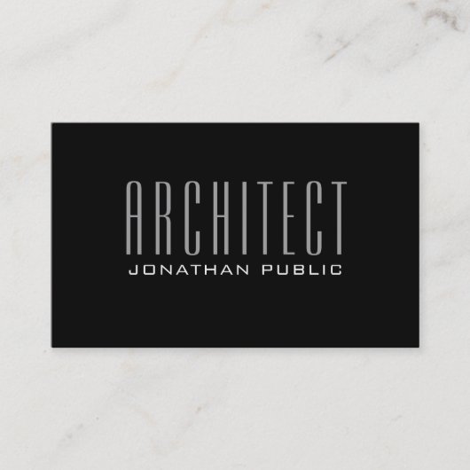 Carte De Visite Elégant Moderne Luxe Plain Architect Architecture (Devant)