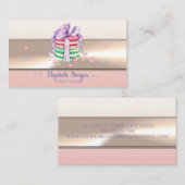 Carte De Visite Elégant Moderne Luxe Professionnel Français Macaro (Devant / Derrière)