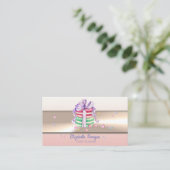 Carte De Visite Elégant Moderne Luxe Professionnel Français Macaro (Debout devant)