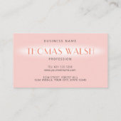 Carte De Visite Élégant Moderne Luxueux Rose Pâle Monogrammé (Dos)