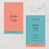 Carte De Visite Élégant moderne manuscrit Nom de script Trend Colo (Devant / Derrière)