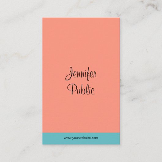 Carte De Visite Élégant moderne manuscrit Nom de script Trend Colo (Devant)