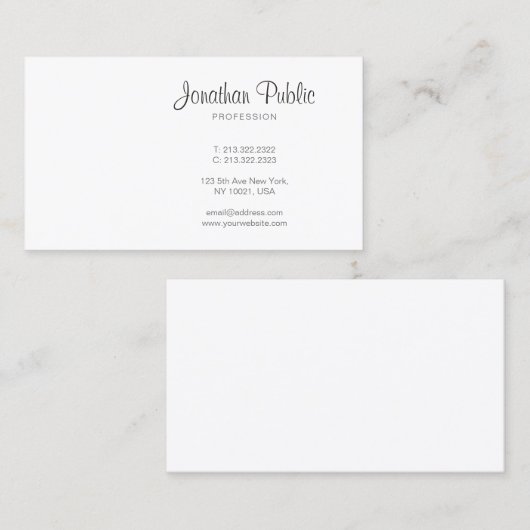 Carte De Visite Élégant moderne manuscrit Script professionnel (Devant / Derrière)