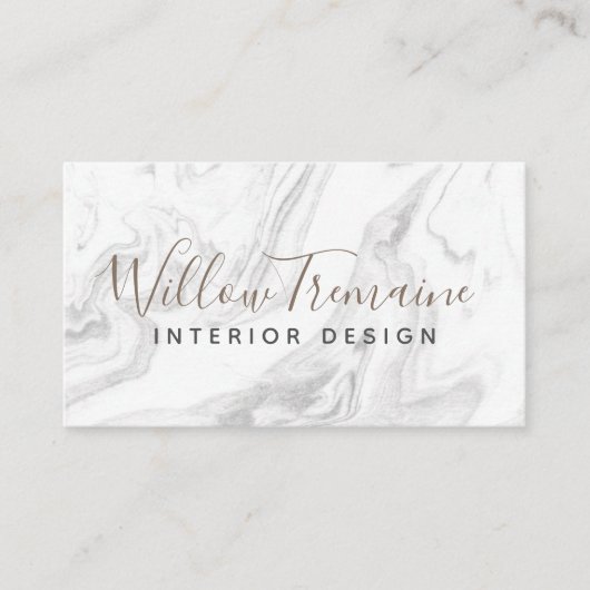 Carte De Visite Élégant moderne marbre gris professionnel (Devant)