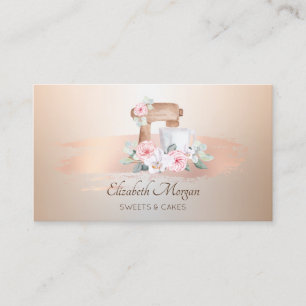 Carte De Visite Élégant Moderne, Mélangeur de Fleur de Pinceau en 