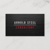 Carte De Visite Élégant moderne métal noir professionnel plaine (Devant)