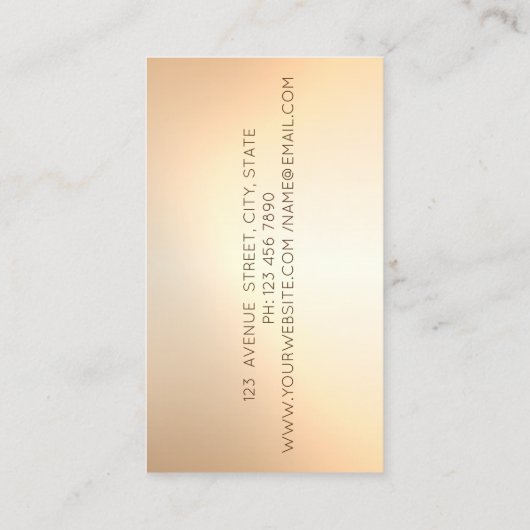 Carte De Visite Élégant Moderne, Microphone Or, Enseignant Musique (Dos)