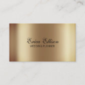 Carte De Visite Élégant moderne minimal Mariage d'or métallique (Devant)