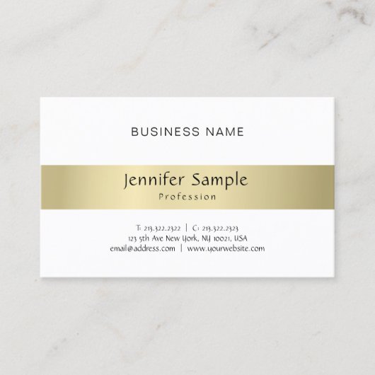 Carte De Visite Élégant moderne minimal simple or professionnel (Devant)