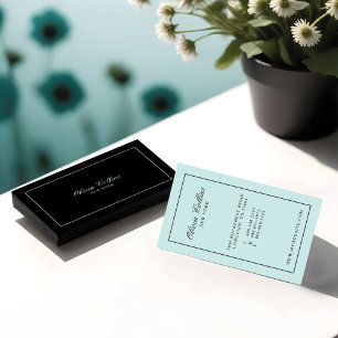 Carte De Visite Élégant moderne minimaliste bébé bleu et noir
