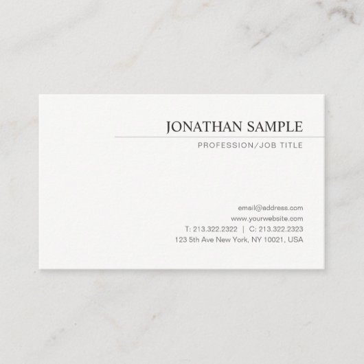 Carte De Visite Élégant moderne minimaliste Modèle de design simpl (Devant)