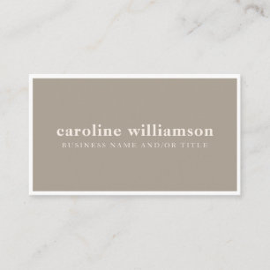 Carte De Visite Élégant Moderne Minimaliste Rustique Taupe Simple