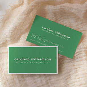 Carte De Visite Élégant Moderne Minimaliste Tendance Vert Kelly 