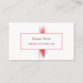 Carte De Visite Élégant moderne moderne rouge clair contemporain (Devant)