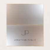 Carte De Visite Élégant moderne Monogram Gold Silver Modèle (Extérieur déplié)