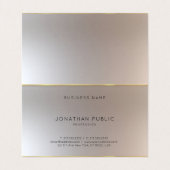 Carte De Visite Élégant moderne Monogram Gold Silver Modèle (Intérieur déplié)