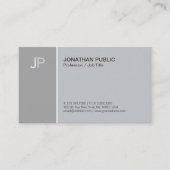 Carte De Visite Élégant moderne Monogramme clair Harmonie gris (Devant)