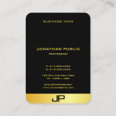 Carte De Visite Élégant moderne Monogramme Gold Look Modèle (Dos)