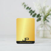 Carte De Visite Élégant moderne Monogramme Gold Look Modèle (Debout devant)